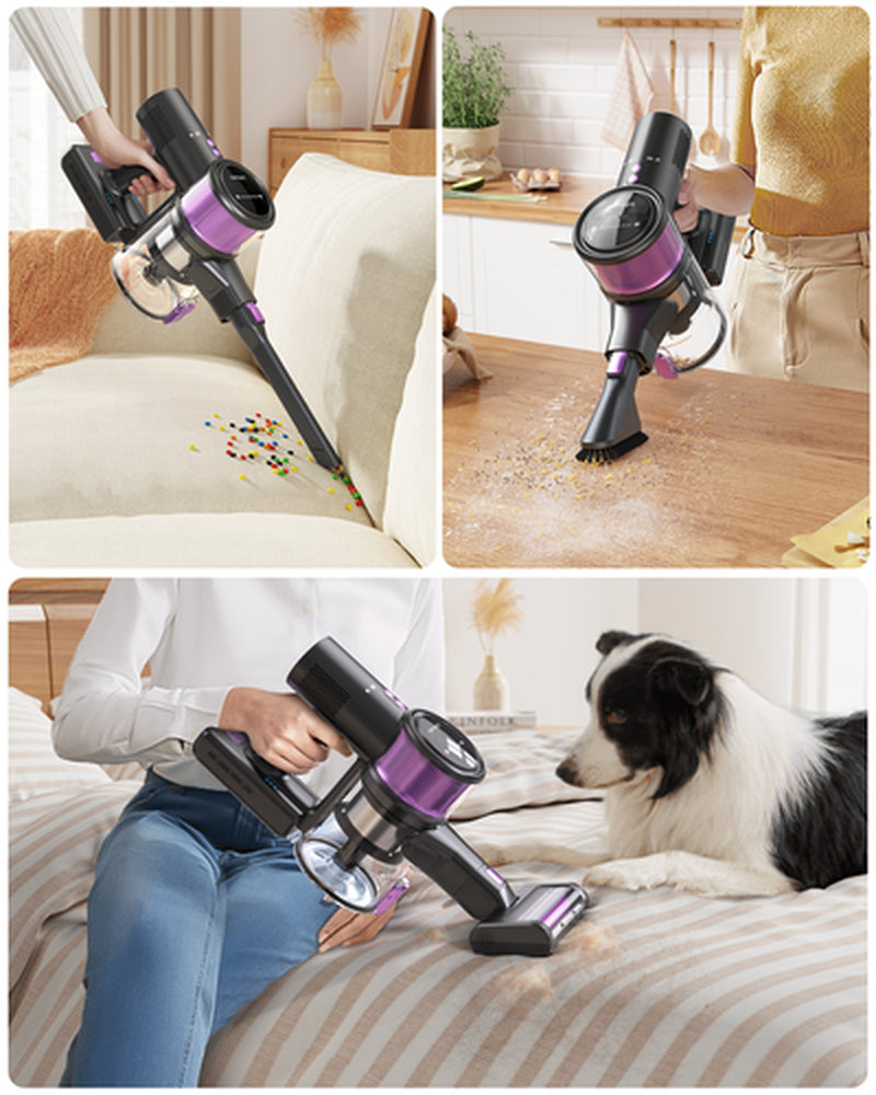 Lubluelu Staubsauger 35000Pa Kabellos Akku Staubsauger Anti-Tangle-Bü