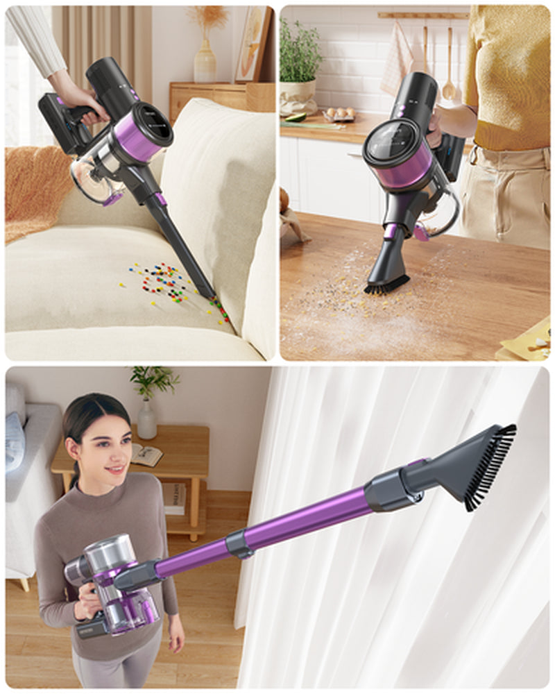 Lubluelu Staubsauger 35000Pa Kabellos Akku Staubsauger Anti-Tangle-Bü