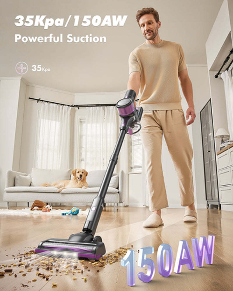 Lubluelu Staubsauger 35000Pa Kabellos Akku Staubsauger Anti-Tangle-Bü