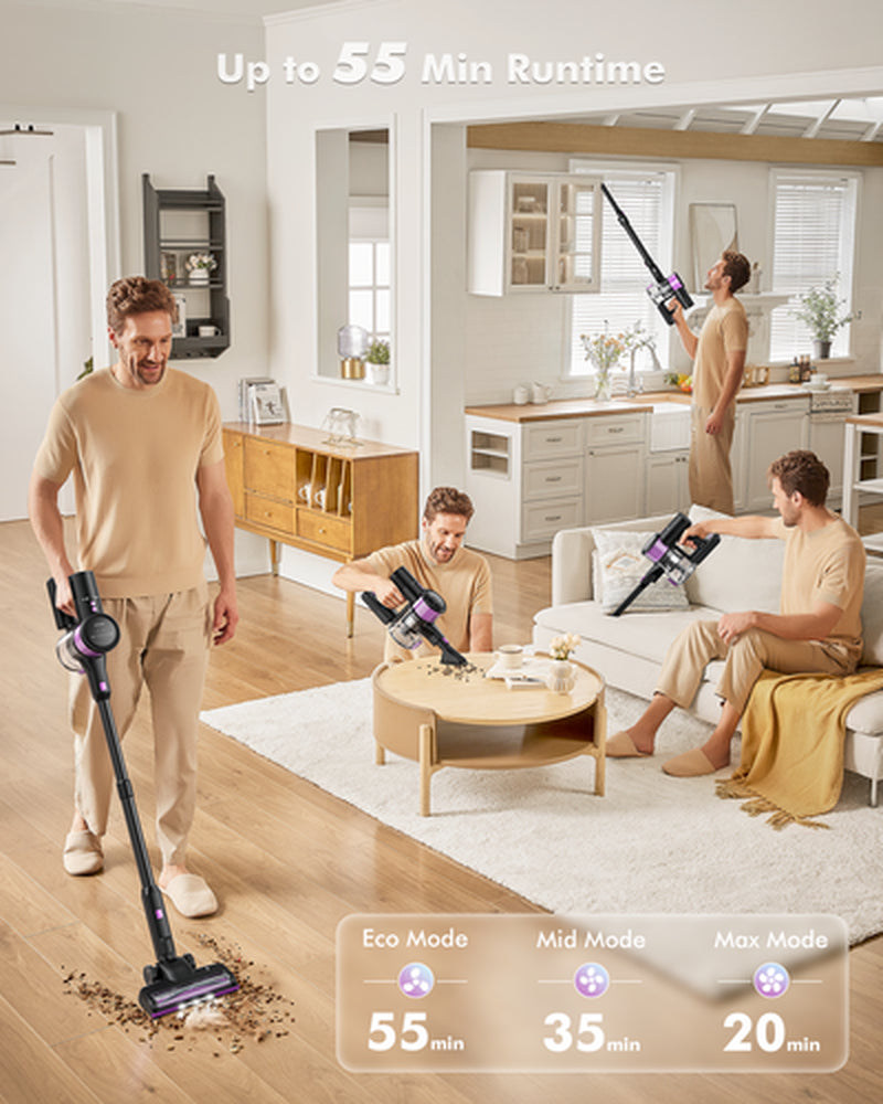 Lubluelu Staubsauger 35000Pa Kabellos Akku Staubsauger Anti-Tangle-Bü